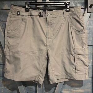 Men's Gray Prana Hiking Cargo Shorts Size 36